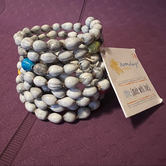 Noonday Collection bead handmade bangle bracelet - Picture 2 of 5